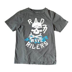 77kids by American Eagle Black Distressed Rad 77 Wave Riders T-Shirt, Size 10 M